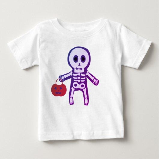かわいいベビースケルトンハロウィーンベビーTシャツ ベビーTシャツ (正面)
