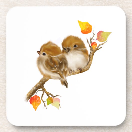 かわいいベビースズメ コースター (正面)