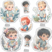 かわいいベビースタンプ,パーソナライズされた名前 シール (正面)