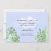 かわいいベビースロスブルーベビーシャワー 招待状 (裏面)