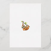 かわいいベビースロートトロピカルベビーシャワー実在 箔招待状 (裏面)