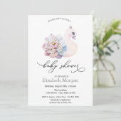 かわいいベビースワンズ水玉模様 招待状 (スタンド正面)