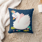 かわいいベビースワン姫 白 ピンク 緑 青 クッション (ブランケット)