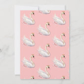 かわいいベビースワン 王冠 星 花 ベビーシャワー 招待状 (裏面)