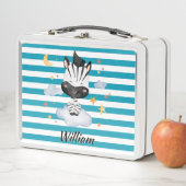 かわいいベビーゼブラオンクラウドスタームーンブルーストライプズ メタルランチボックス (インサイチュ)