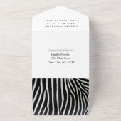 かわいいベビーゼブラサファリジンルブラックウォーター オールインワン招待状 (外側)