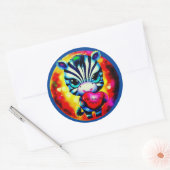 かわいいベビーゼブラハート ラウンドシール (封筒)