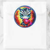 かわいいベビーゼブラハート ラウンドシール (バッグ)