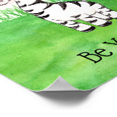 かわいいベビーゼブラベアユアミ引用文子供部屋 ポスター (角)