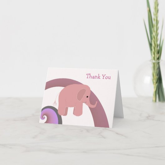 かわいいベビーゾウありがとう サンキューカード (正面)