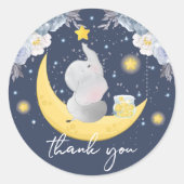 かわいいベビーゾウありがとう ラウンドシール (正面)