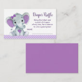 かわいいベビーゾウおむつラッフルチケット エンクロージャーカード (正面/裏面)