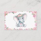 かわいいベビーゾウおむつラッフルチケット、ピンク エンクロージャーカード (裏面)