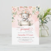 かわいいベビーゾウがシャワーを浴びる 招待状 (スタンド正面)