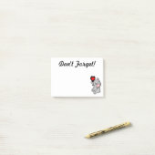 かわいいベビーゾウがハートを抱え ポストイット (デスク上)