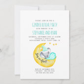 かわいいベビーゾウが月のジェンダーに登場 招待状 (正面)