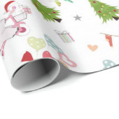 かわいいベビーゾウとバニー柄 ラッピングペーパー (ロールコーナー)