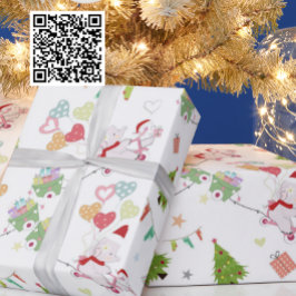 かわいいベビーゾウとバニー柄 ラッピングペーパー