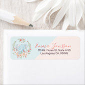 かわいいベビーゾウとフローラリース ラベル (インサイチュ)