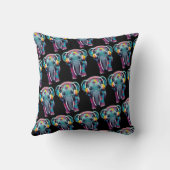 かわいいベビーゾウとヘッドフォン クッション (裏面)