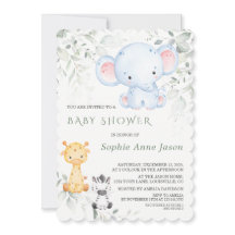 かわいいベビーゾウと友人サファリ赤ちゃんシャワー