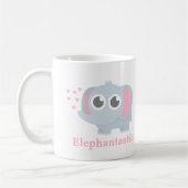 かわいいベビーゾウと女の子への愛情|過去記事 コーヒーマグカップ (左)