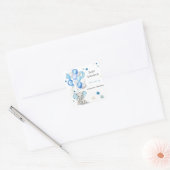 かわいいベビーゾウと風船ボーイベビーシャワー スクエアシール (封筒)