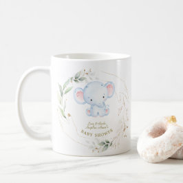 かわいいベビーゾウのジャングル緑の赤ちゃんシャワー コーヒーマグカップ