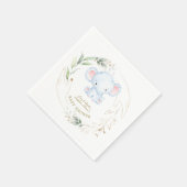 かわいいベビーゾウのジャングル緑の赤ちゃんシャワー スタンダードカクテルナプキン (角)