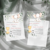 かわいいベビーゾウの友人サファリガール赤ちゃんシャワー アクリル招待状