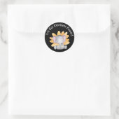 「かわいいベビーゾウの子供ステッカー ラウンドシール (バッグ)