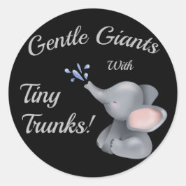「かわいいベビーゾウの子供ステッカー ラウンドシール