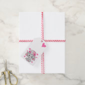 かわいいベビーゾウの少女 ギフトタグ (より糸付き)