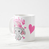 かわいいベビーゾウの少女 コーヒーマグカップ (正面左)
