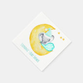 かわいいベビーゾウの月の赤ちゃんシャワー スタンダードカクテルナプキン (角)