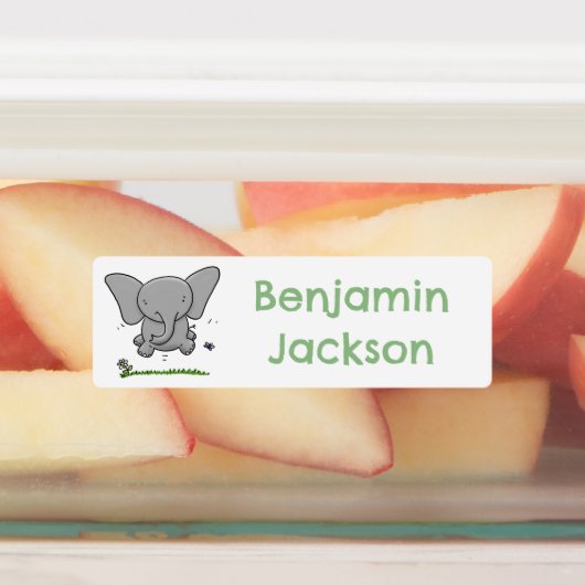 かわいいベビーゾウの漫画パーソナライズされた ラベル (貼付)