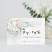 かわいいベビーゾウの緑離れのおむつラッフル エンクロージャーカード (スタンド正面)