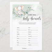 かわいいベビーゾウは赤ちゃんの動物のゲームを命名 (正面/裏面)