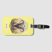 かわいいベビーゾウふくらはぎワイルドフラワーワンダーラスト ラゲッジタグ (正面横)