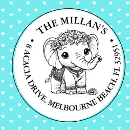 かわいいベビーゾウテーマ セルフインキングスタンプ