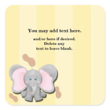 かわいいベビーゾウピーナッツ誕生日パーティーステッカー