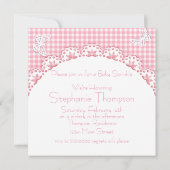 かわいいベビーゾウベビー散水シャワー 招待状 (裏面)