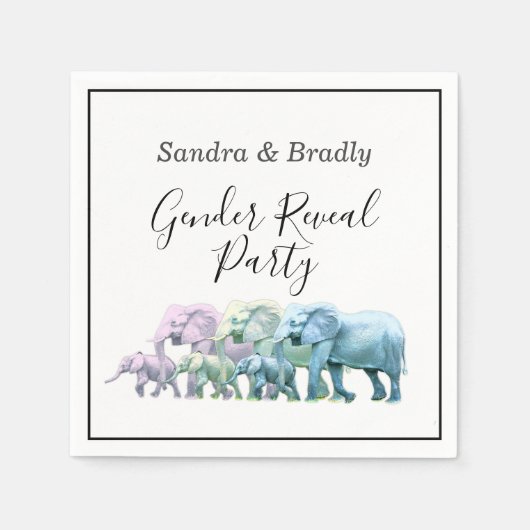 かわいいベビーゾウモダンズ スタンダードカクテルナプキン (正面)