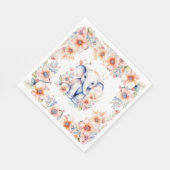 かわいいベビーゾウ女の子の赤ちゃんシャワー スタンダードランチョンナプキン (角)