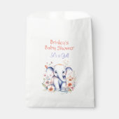 かわいいベビーゾウ女の子の赤ちゃんシャワー フェイバーバッグ (正面)