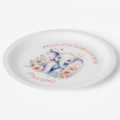 かわいいベビーゾウ女の子の赤ちゃんシャワー ペーパープレート (アングル)