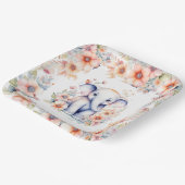 かわいいベビーゾウ女の子の赤ちゃんシャワー ペーパープレート (傾斜あり)