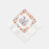 かわいいベビーゾウ女の子の赤ちゃんシャワー 縁ありカクテルナプキン (角)