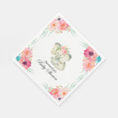 かわいいベビーゾウ女の子ベビーシャワー スタンダードランチョンナプキン (角)