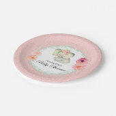 かわいいベビーゾウ女の子ベビーシャワー ペーパープレート (アングル)